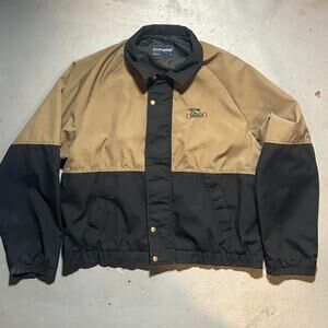 80s black and tan dekalb farm jacket usa